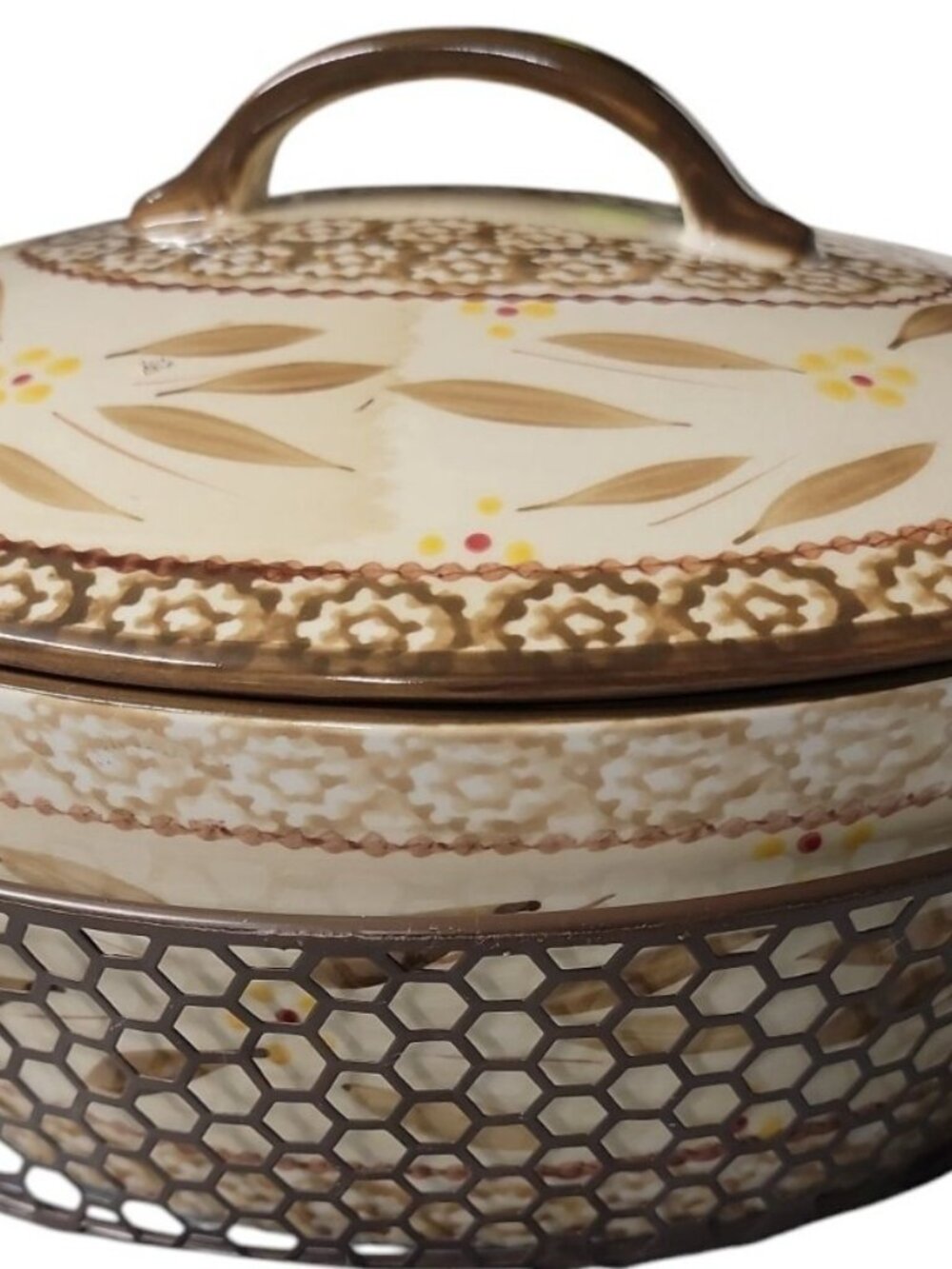 Temptations By Tara Old World Baking Dish Brown Hen w/Lid & Rack 2.5qt KFI722033 - Picture 12 of 16